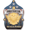 Gold Jr Firefighter Serve & Protect Plastic Fire Helmet